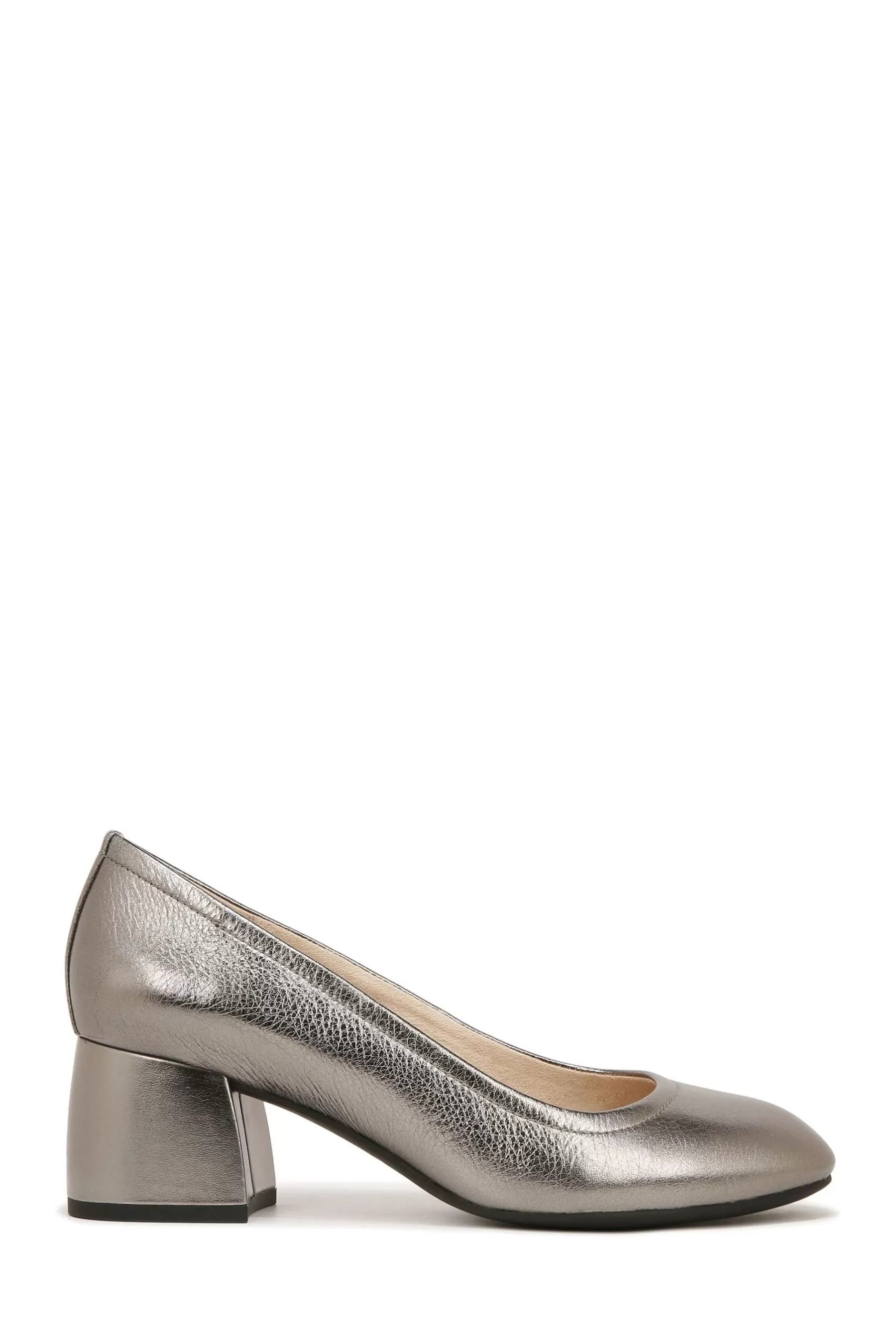 Vionic Heels | Carmel Metallic Leather Court Shoes Grey