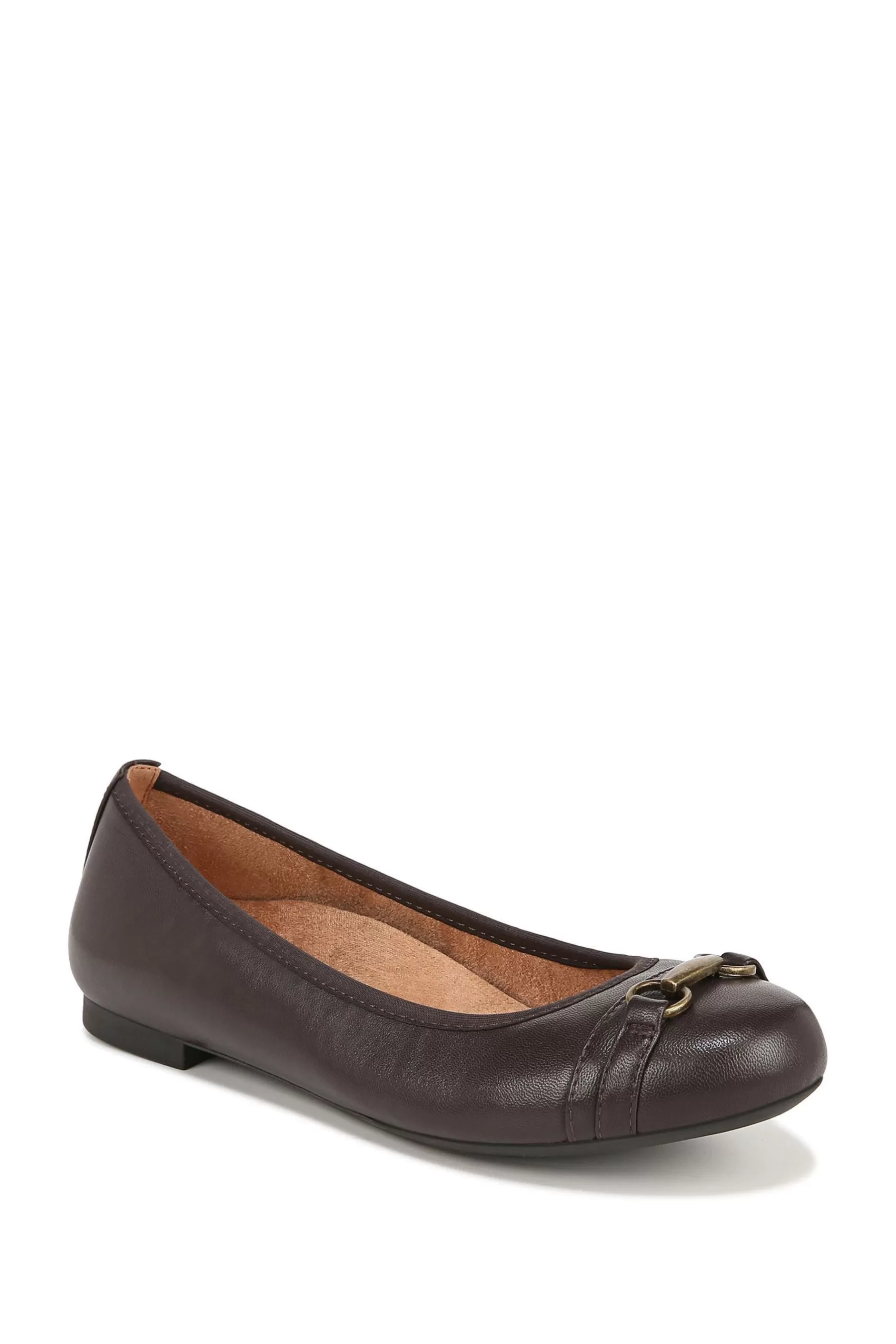 Vionic Flat- Delanie Leather Ballerinas Brown