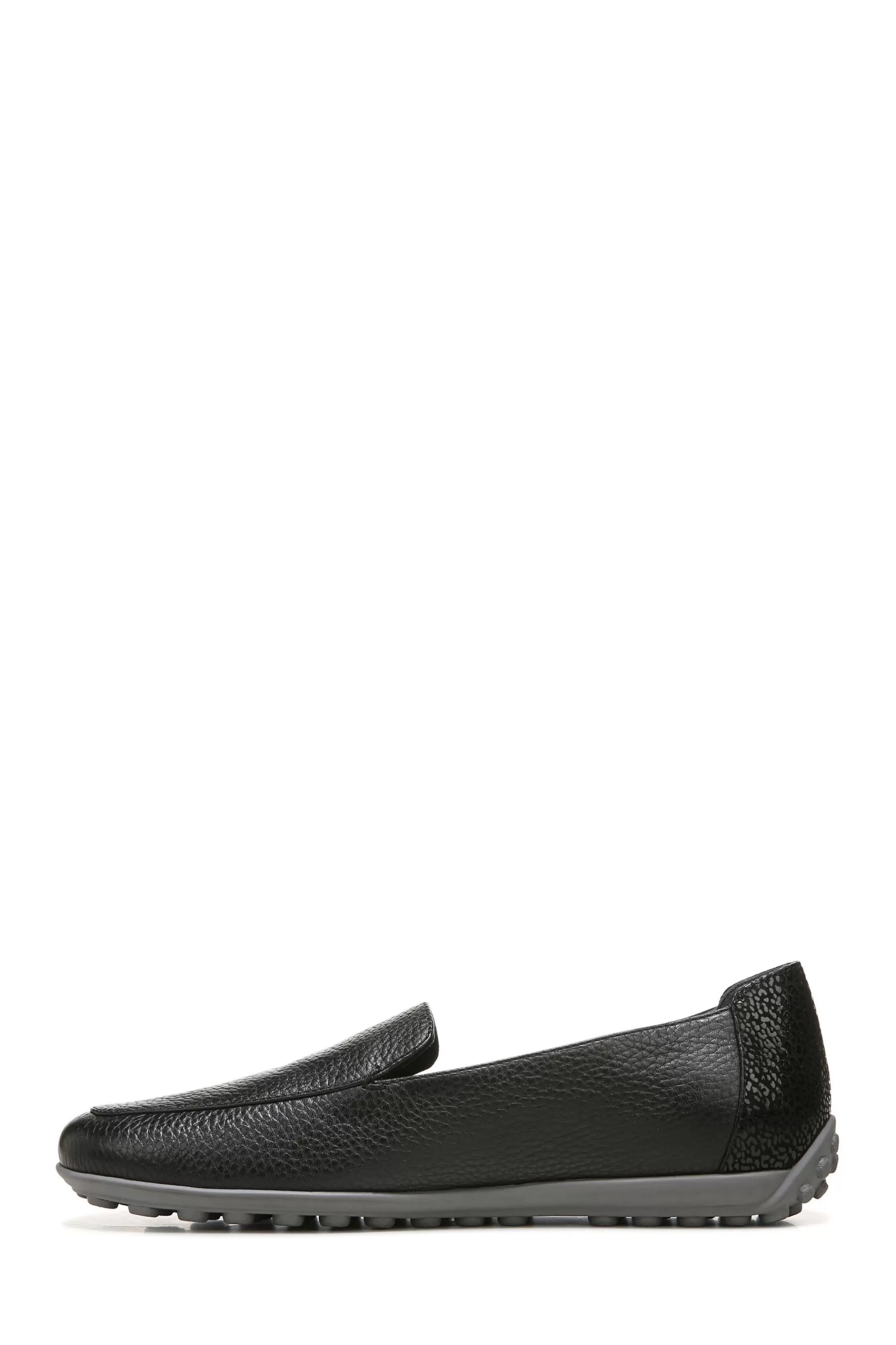 Vionic Flat- Elora Army Leather Slip On Shoes Black