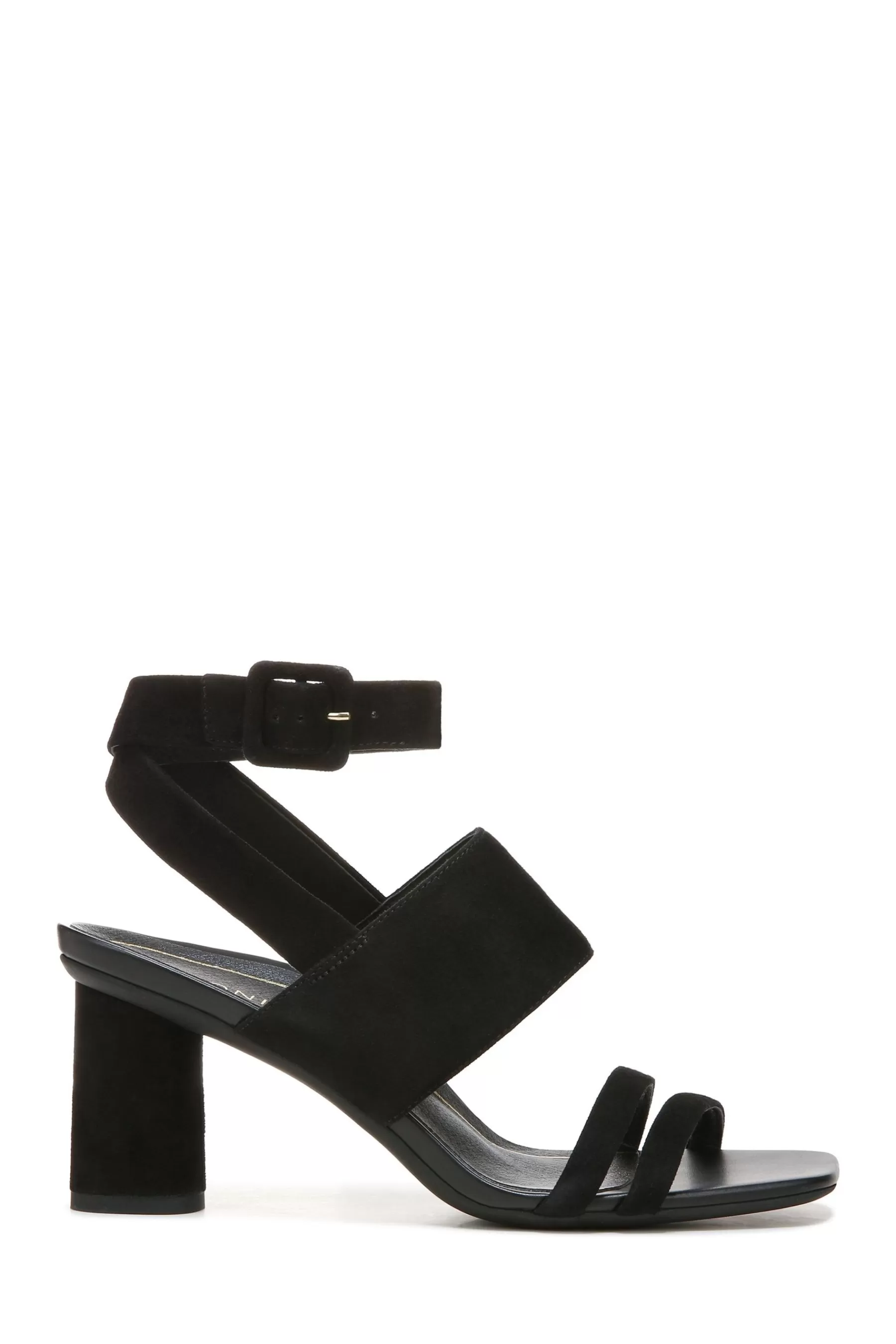 Vionic Sandals- Suede Yasmin Heeled Sandals Black