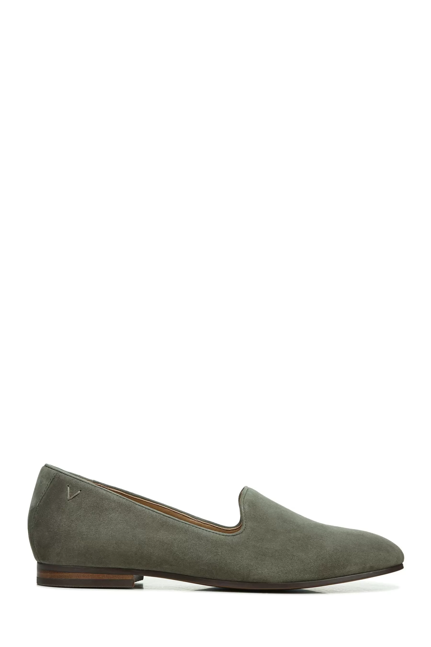 Vionic Flat- Willa Taupe Suede Slip On Shoes Green