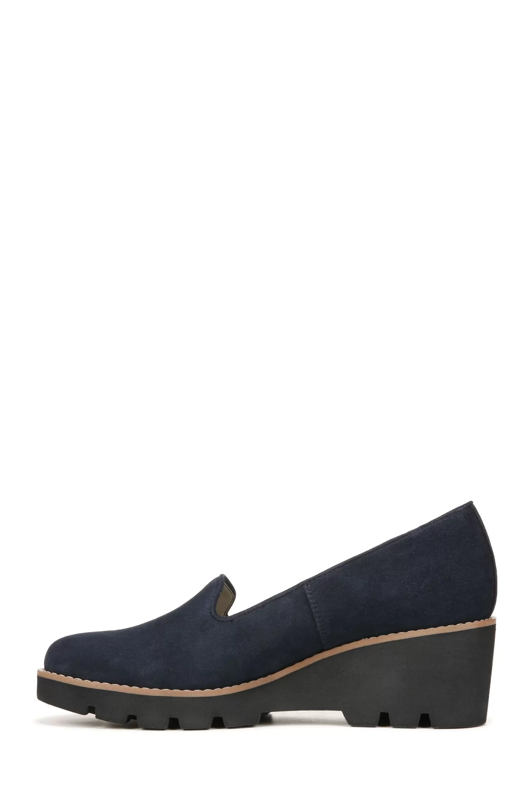 Vionic Flat- Willa Wedge Suede Slip-Ons Blue