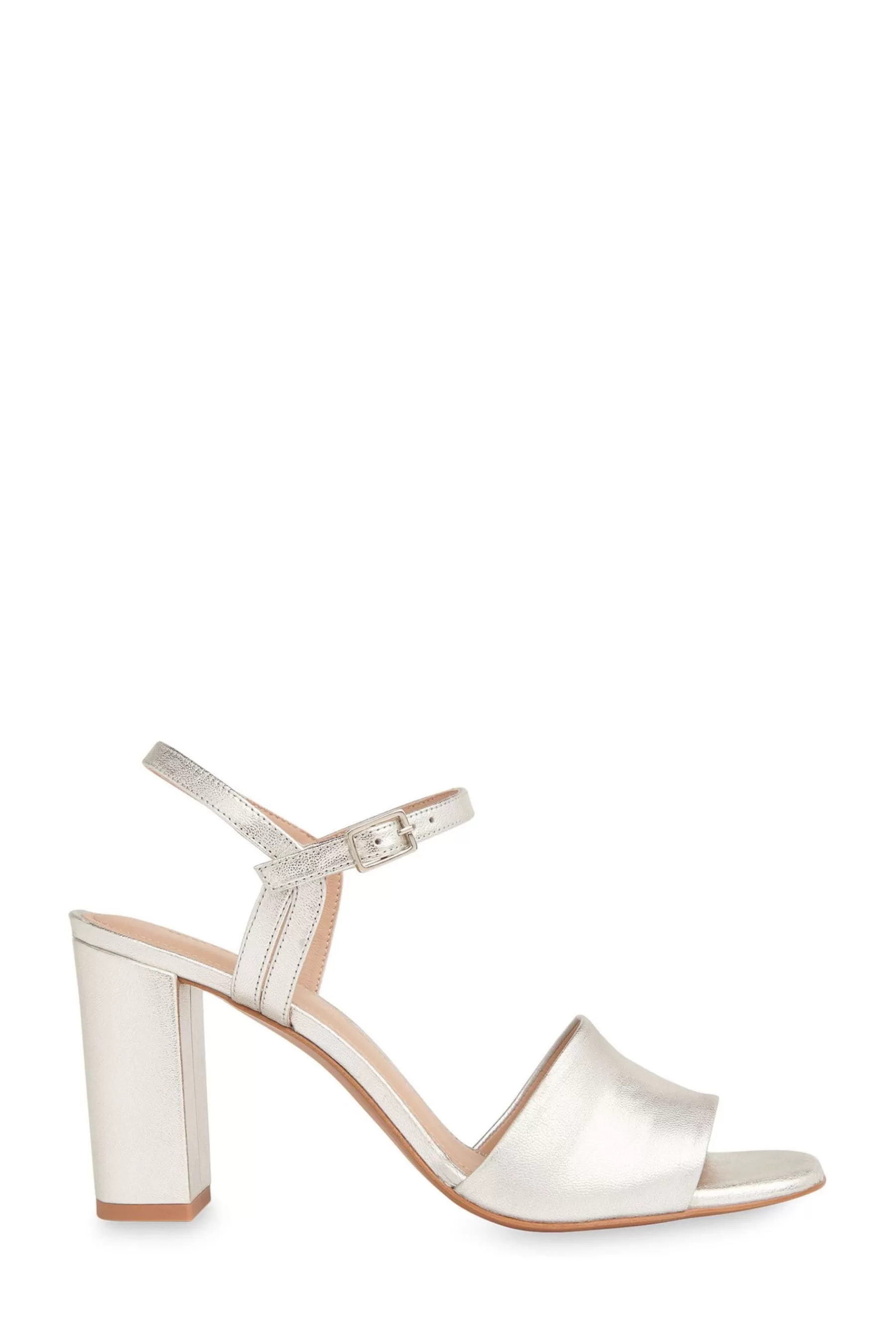 Whistles Sandals | Lilley High Block Heel Sandals Silver