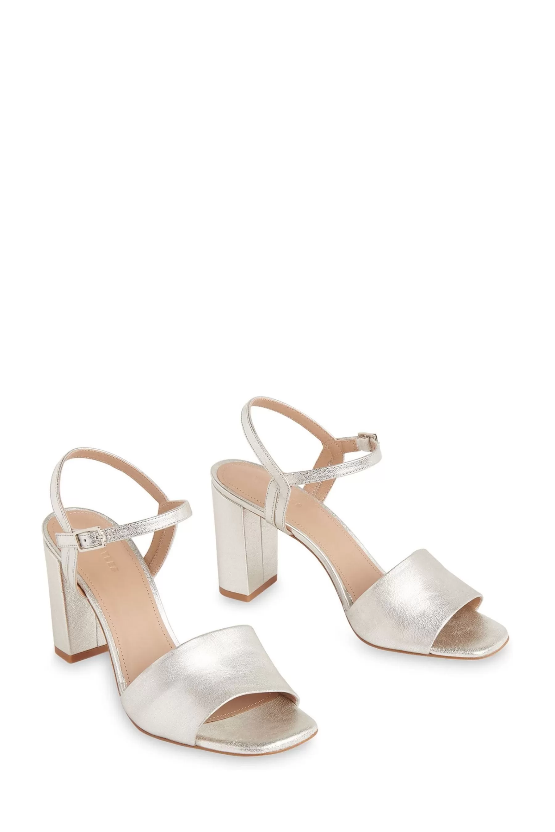 Whistles Sandals | Lilley High Block Heel Sandals Silver