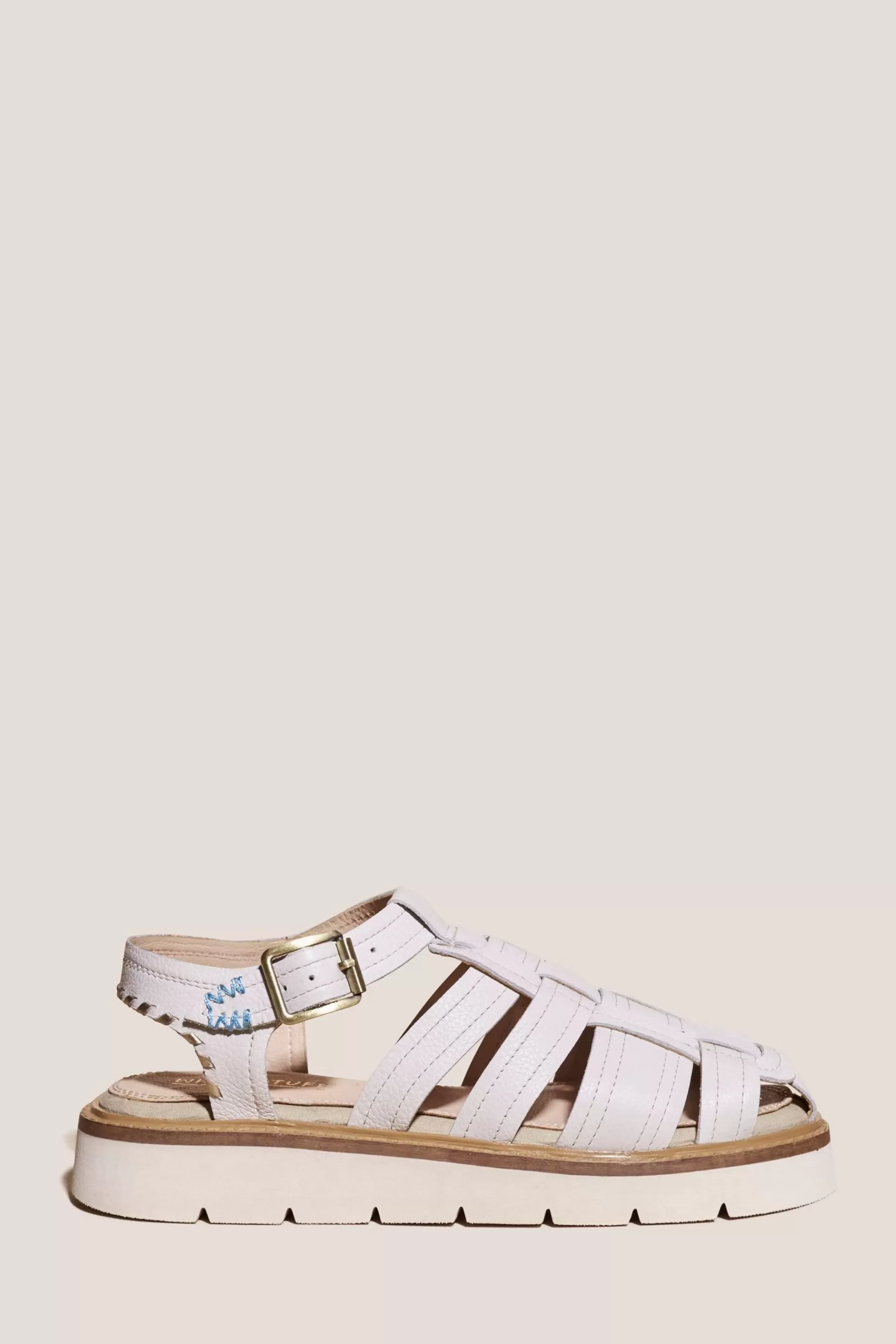 White Stuff Sandals- Chunky Fisherman Sandals Natural