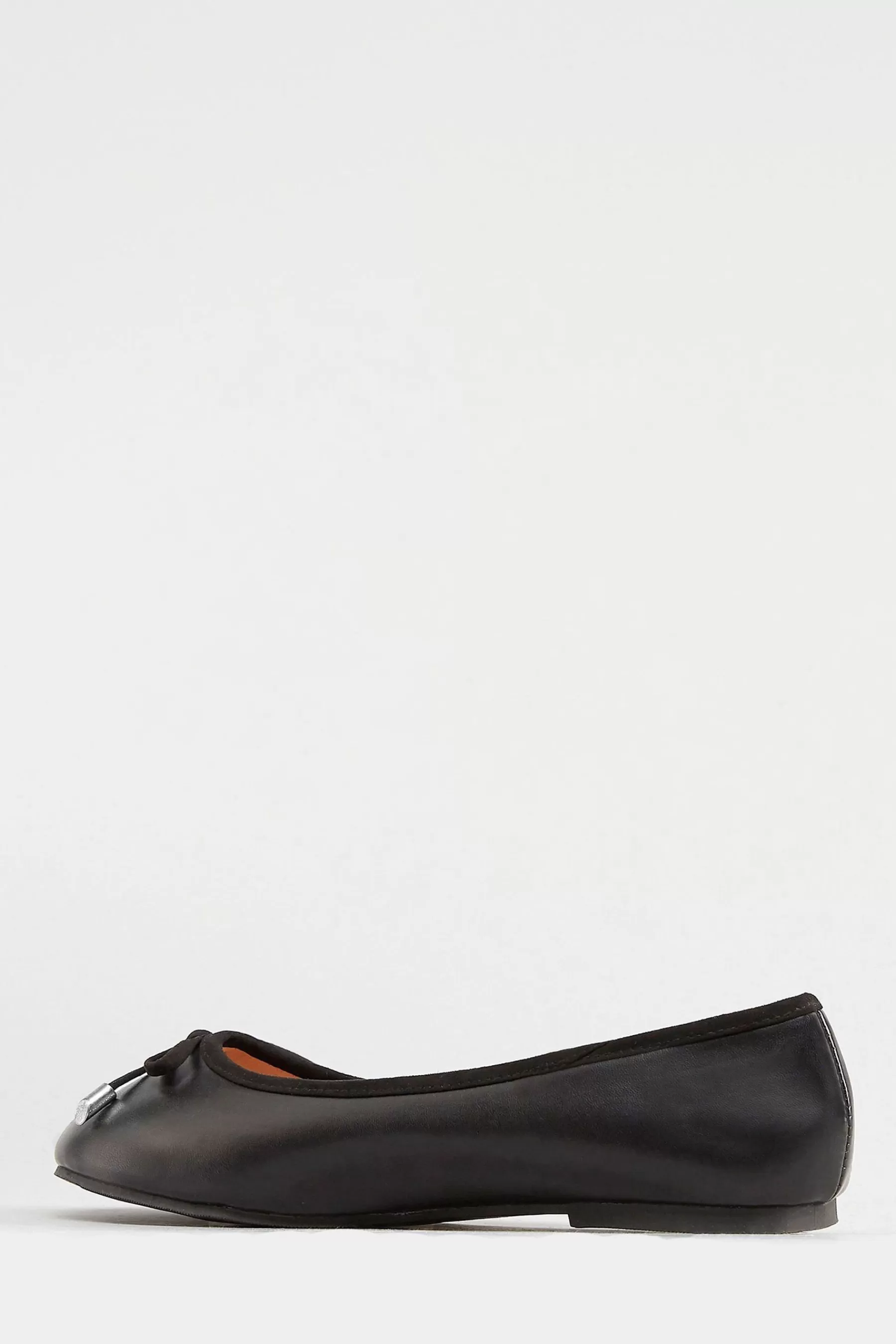 Yours Curve Flat- Extra-Wide Fit Ballerina Pumps Black