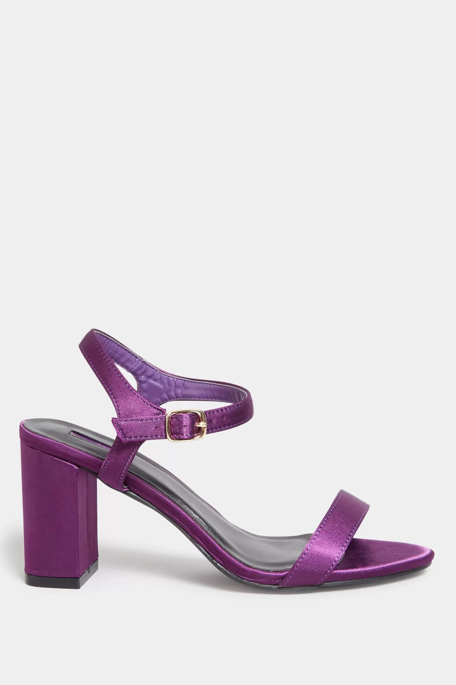 Yours Curve Sandals | Extra-Wide Fit Block Heel Sandals Purple