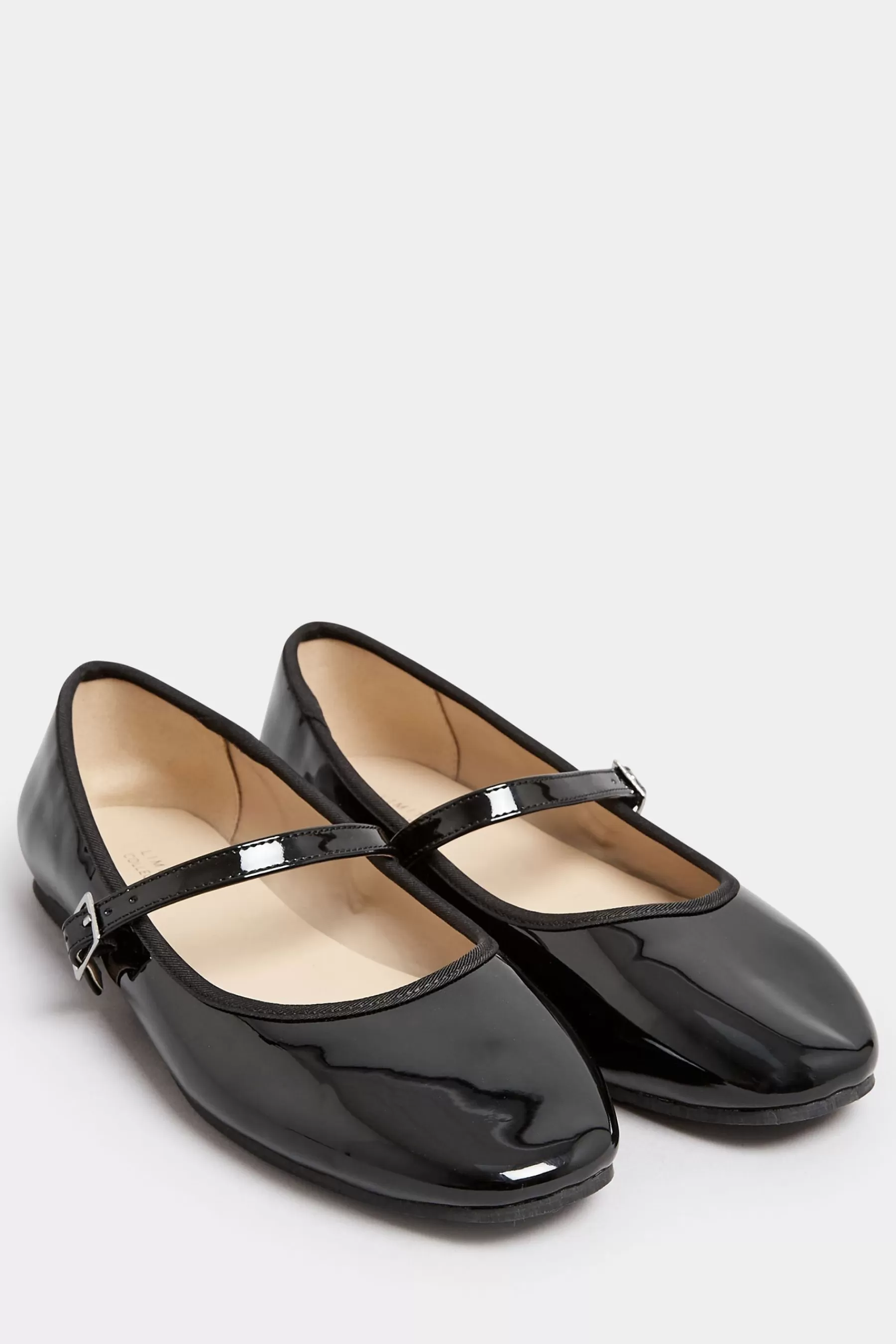 Yours Curve Flat- Extra-Wide Fit Mary Jane Shoes Black