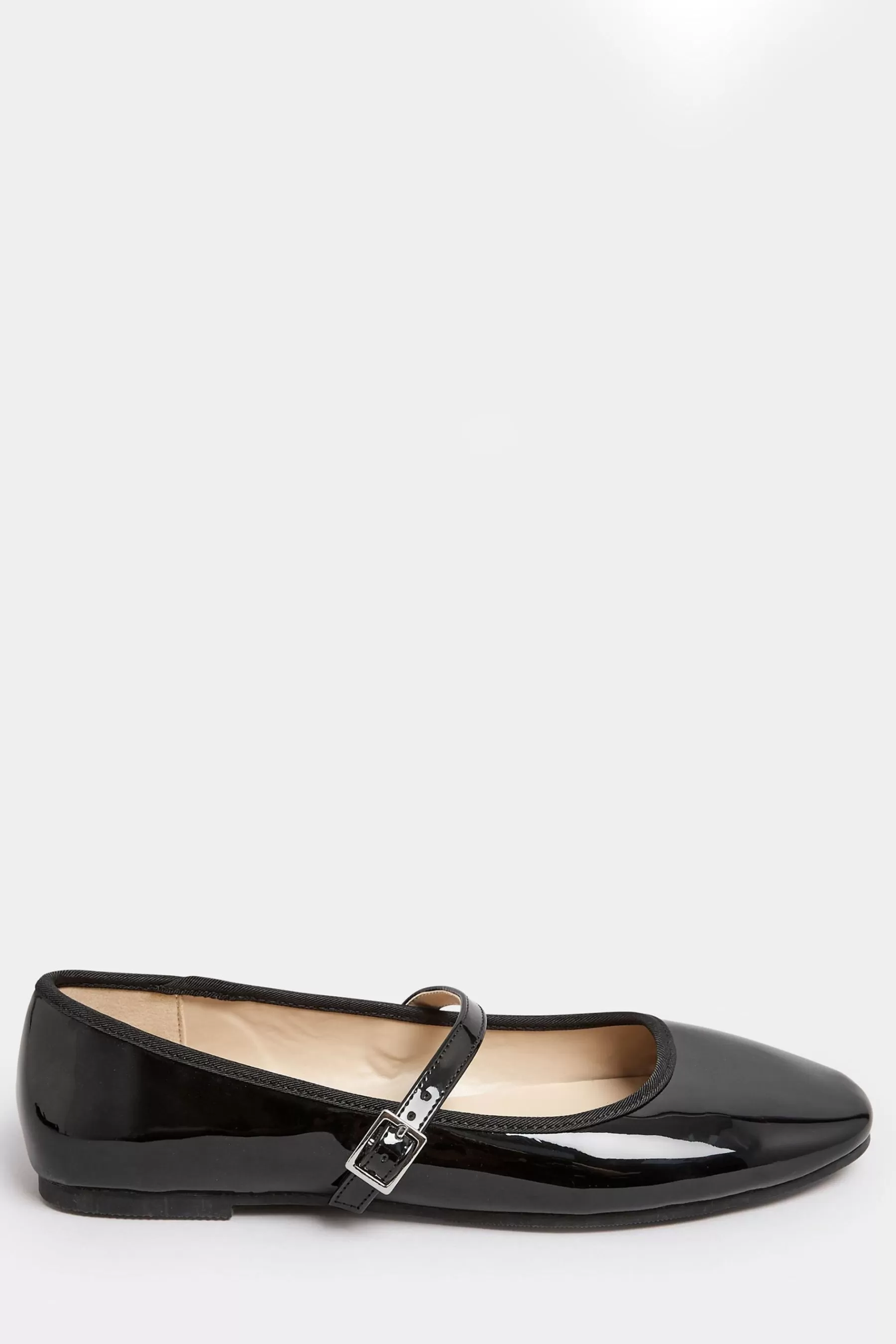 Yours Curve Flat- Extra-Wide Fit Mary Jane Shoes Black