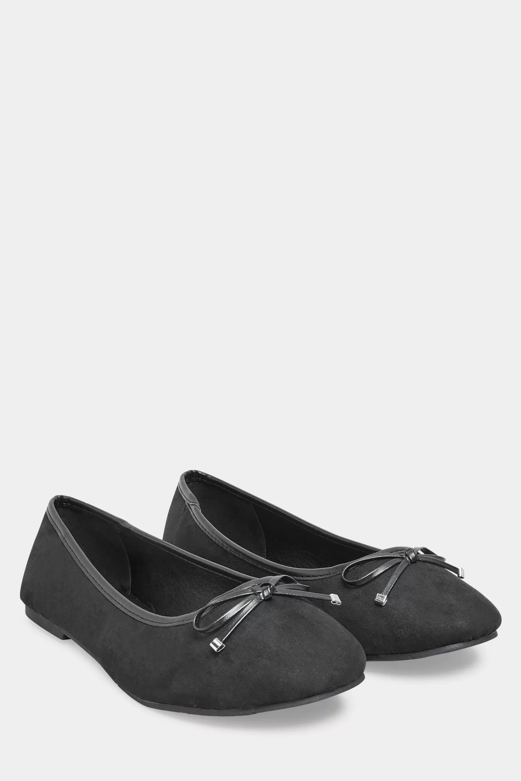 Yours Curve Flat- Extra-Wide Fit Suedette Ballerina Black