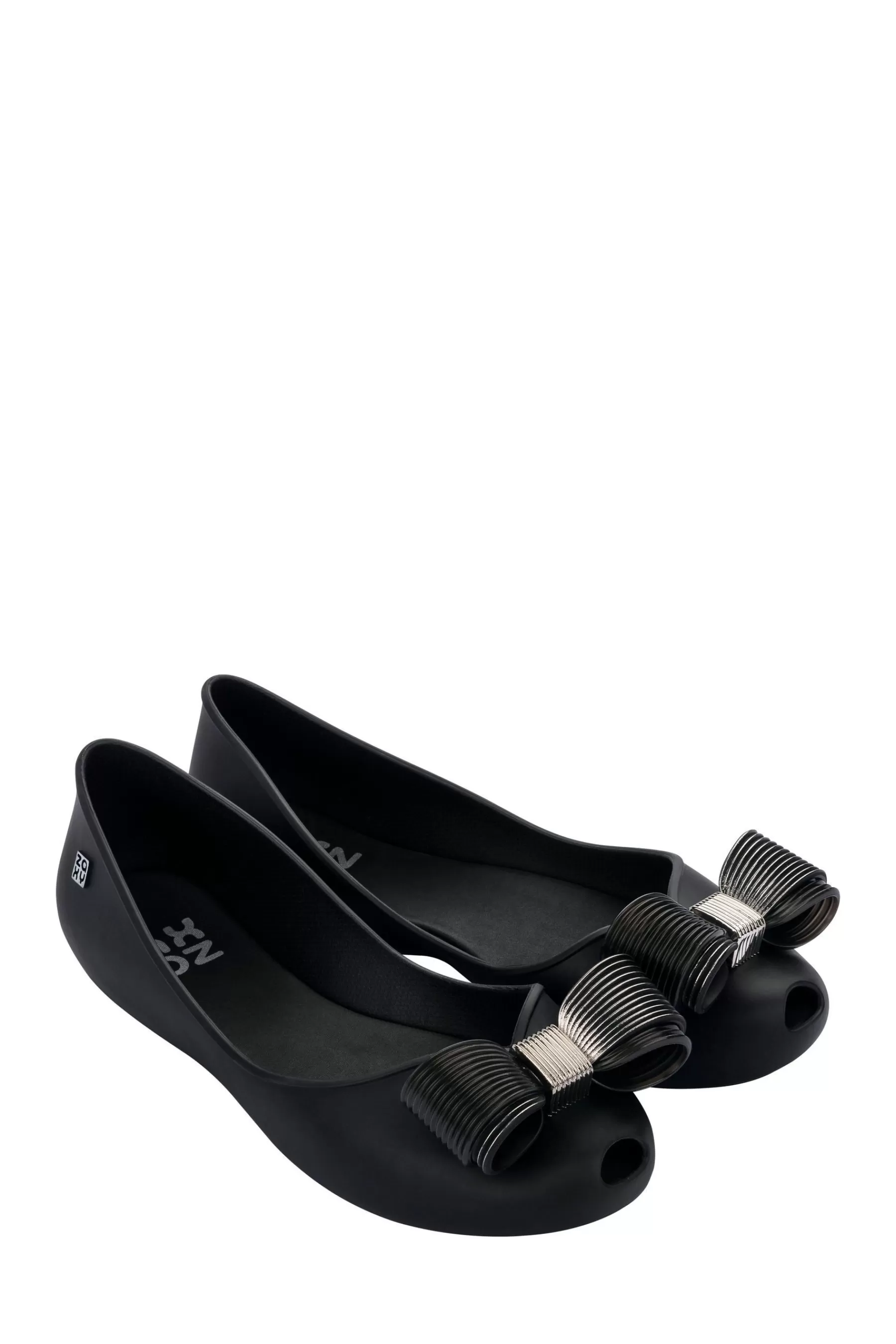 Zaxy Flat- Gracious Ribbon Shoes Black