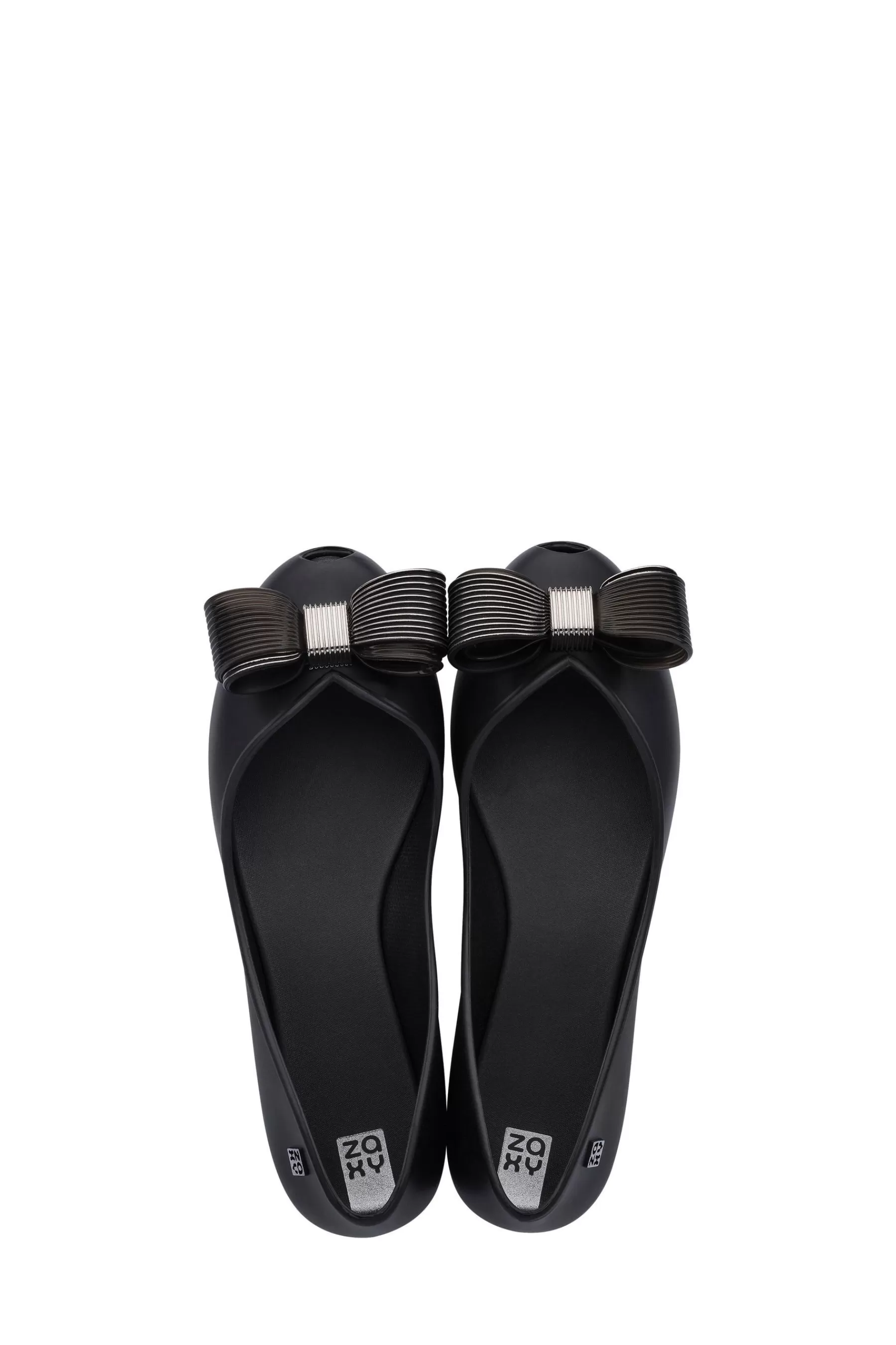 Zaxy Flat- Gracious Ribbon Shoes Black